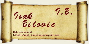 Isak Bilović vizit kartica